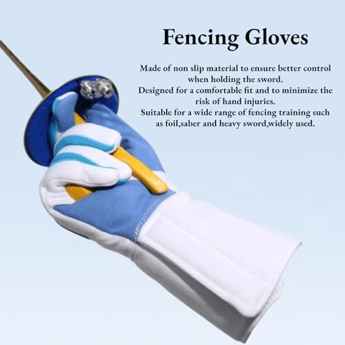 EIMSOAH Fencing Training Gloves, Non Slip, Saber Fencing Gloves, Foil Epee Fencing Gloves, Fit Fencing Gloves for Saber Foil Epee Training (L), Large