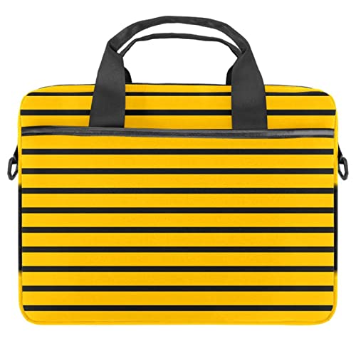 Funda bandolera de portátil 14.5 pulgadas maletín de mensajero amarillo con rayas para ordenador