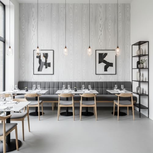 Image of White Wooden Peel and Stick Wallpaper Self-Adhesive Wood Contact Paper and Wallpaper Wood Grain Wallpaper for Walls, Countertops, Drawers, and Desk Cabinets.(45x300 cm)