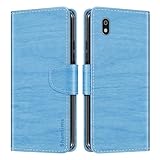 Shantime Funda Cartera de Cuero Compatible con Bigme HiBreak Pro, Tapa de Color con Ranuras, Cierre Magnético Protección Completa(Celeste)