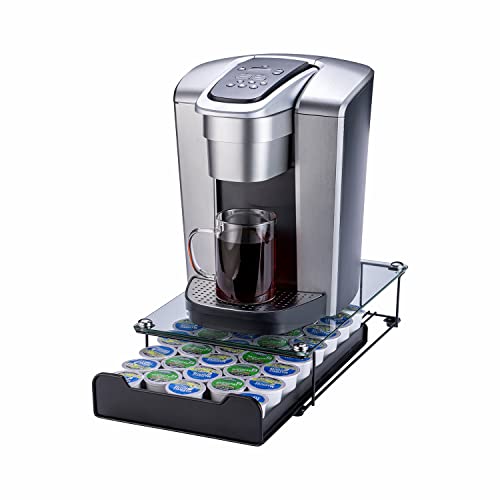 Flagship K Cup Drawer Holder For Keurig Pods K Cup Storage Organizer Save Space Countertop Coffee Bar Design Glass Top (38 Pods) #TOP11