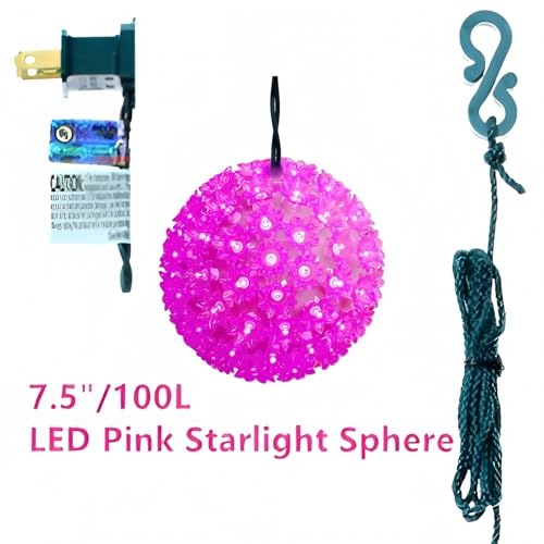 Esfera LED rosa 7.5 pulgadas, 100 LED, grado comercial miniatura 4