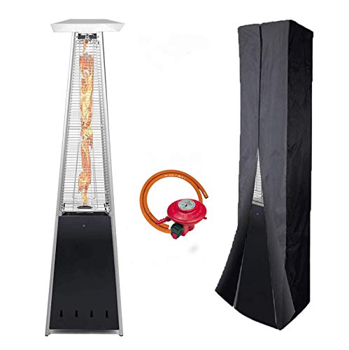 Terrassenheizer Heizstrahler Pyramide für Terrasse Gas 13 kW Gasheizstrahler Gasheizer, Wärmestrahler, Heizgerät, inkl. Schutzhülle, mit