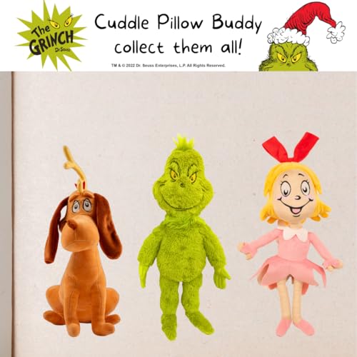 Image of Dr. Seuss The Grinch Max Dog Holiday & Christmas Bedding Super Soft Plush Cuddle Pillow Buddy, (Officially Licensed Product) By Franco