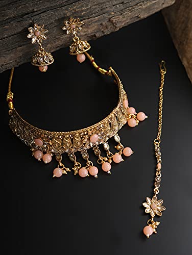 Women's Pink Plated Jewellery Set
