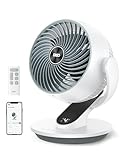 DREO Smart Fan for Bedroom, 120° Vertical and 90° Oscillating Fan with Voice Control, 13 Inch Height Quiet Air Circulator for Whole Room, 70 ft, 4 Speeds, 5 Modes, 12H Timer, Desk Fans for Home, White