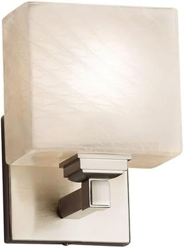 Miniatura 1 de Justice Design Group Lighting FSN-8437-55-WEVE-NCKL Justice Design Group - Fusion - Aplique de pared Regency de 1 luz - Rectángulo - Acabado de