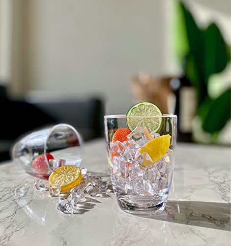 Klifa- Eton- 15.2 & 20.8 Ounce, Set Of 8, Acrylic Tumbler & Highball Drinking Glasses Cups, Bpa-Free, Stackable Plastic Drinkware, Dishwasher Safe, Clear #TOP1
