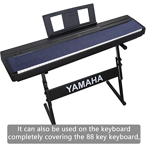 Mooson Piano Keyboard Anti-Dust Cover High Technology Fabric Key Cover Cloth Fit For Upright Piano, Electric Piano & Grand piano (Dark blue) (Dark blue)