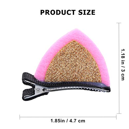 FRCOLOR 12 Pcs Presilhas de Orelha de Gato Com Brilho Cintilante de Orelha de Gato Grampos de Cabelo