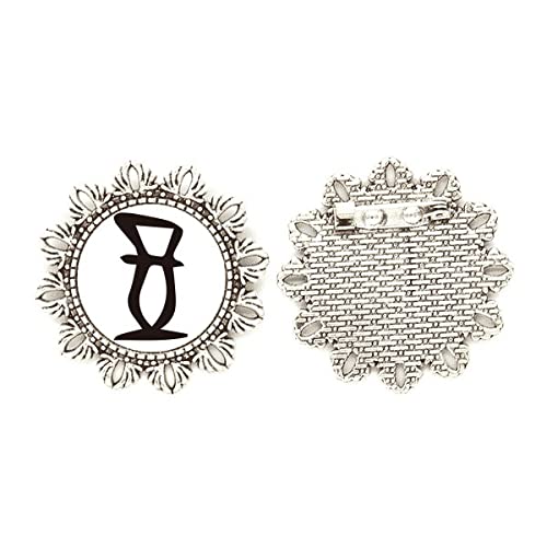Broche de carácter chino B de plata para lucir en americanas y chales