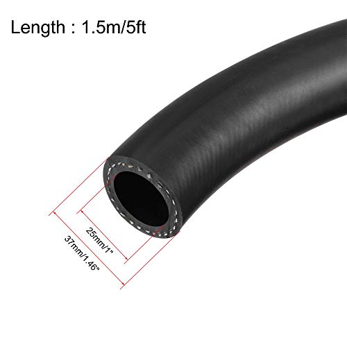 Uxcell 25Mm(1 Inch) Id Fuel Line Hose, 36Mm Od 5Ft Black Oil Hose For Small Engines #TOP1