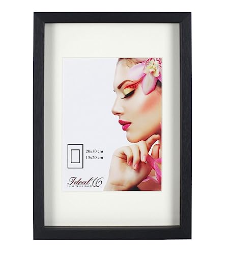 IDEAL TREND 3D Objektrahmen Holz Bilderrahmen Shirt Trikot Wanddeko Rahmen Collage Poster S223: Farbe: Schwarz | Format: 30x40