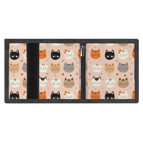 Cat Cute Colorful Print Wallet for Men, 8 Credit Card Holder Slim Minimalist Front Pocket Small Mens Bifold Wallets3