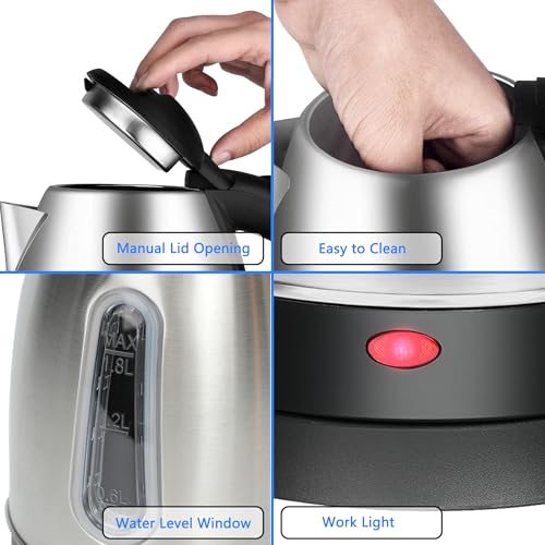Ketfii Stainless Steel Electric Kettle, 1.8 Liters Tea, Coffee Kettle & Hot Water Boiler, 360° Swivel Base, BPA Free, Auto Shut-Off, Boil-Dry Proof, 1100W by Ketfii - Used condition - Image 8