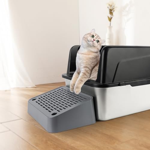 Litter Box Step, Cat Ramp Step Catcher with Filter Function, Grey by Bartuke - Used condition - Image 5
