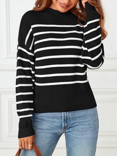Merokeety STRIPED SWEATER Women'S Fall Long Sleeve Striped Pullover Sweaters 2024 Trendy Turtleneck Casual Knit Tops thumb #2