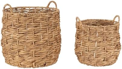 Kate and Laurel Livia Modern Two-Piece Woven Basket Set; 16 x 16 ...