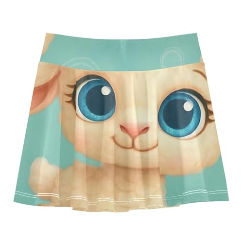 Toddler Tennis Skirts Cute Cartoon Lamb Green Girls' Shorts Athletic Skorts Toddler Girl Skort 4t2