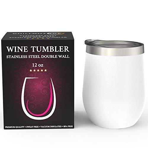 CHILLOUT LIFE 12 oz Stainless Steel Wine Tumbler with Lid, Double Wall Vacuum Insulated Cup for Coffee Wine, Cocktails - Image 2