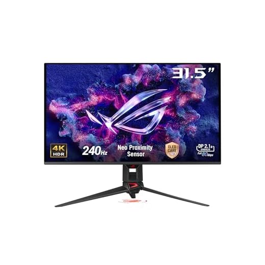 ASUS ROG Swift 32” 4K OLED Gaming Monitor (PG32UCDMR) ― 4K (3840 x 2160), QD-OLED, 240Hz, 0.03ms, G-SYNC Compatible, 99% DCI-P3, USB-C 90W, DisplayWidget, DisplayPort 2.1, 3 yr Warranty