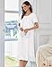 Ekouaer Cotton Nightgowns for Women Vintage Victorian Nightgown Short Sleeve Lace Night Gown Long Nightdress Soft Nightshirt White
