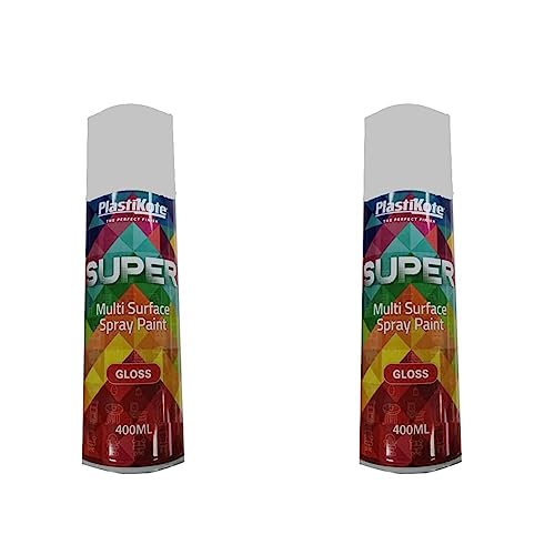 Plasti-Kote RAL9010 400ml Super Gloss - White (Pack of 2)