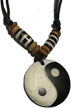 Tibetan Yin Yang Adjustable Handmade Necklace Amulet Made in Nepal