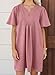 BLENCOT Baby Doll Dresses for Women Oversize 2026 Casual Loose Pullover Shift Tunic Mini Dress Short Sleeve Fashion Spring Outfits Maternity Dress Dusty Pink S