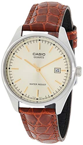 Casio Men's MTP1175E-9A Gold Leather Quartz Watch with Gold Dial