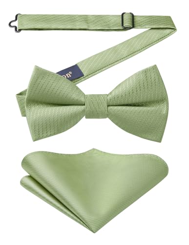Enlision Pajaritas para Hombre Verde Salvia Pajarita de Boda Elegante