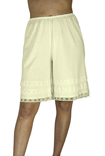 Underworks Cotton Knit Snip-A-Length Pettipants Culotte Slip Bloomers Split Skirt X-Large-Beige #TOP13