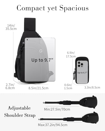 Image of Sling Bag Nylon Crossbody Bags for Women with Anti-theft RFID Blocking Pocket Cross Body Purse Adjustable Shoulder Strap