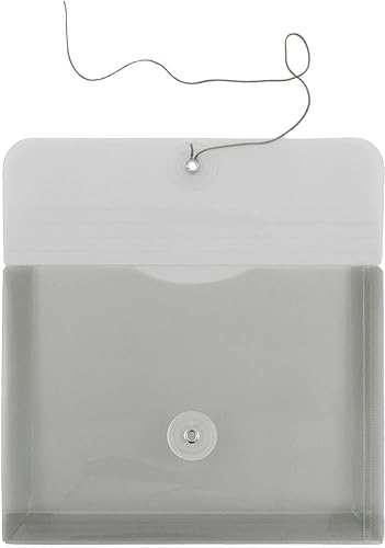 Vista 135 de Sobres de plástico con botón y cuerda, Variados Paquete de 6 colores surtidos