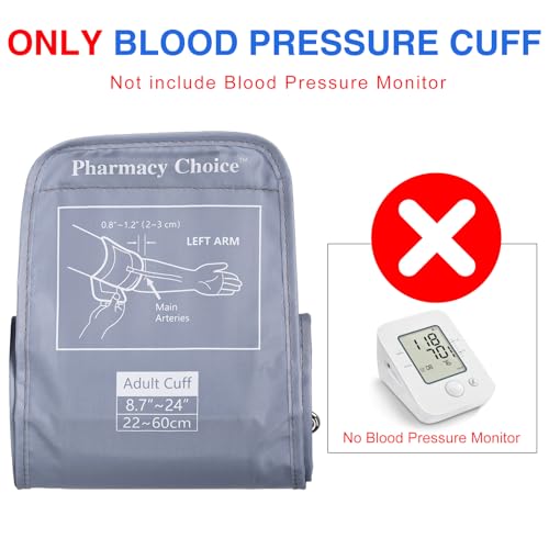 Image of 2XL Blood Pressure Cuff for Adult, Compatible with Most Monitors, ARM Blood Pressure Replacement Cuff with 8 Connectors 8.7 inch-24 inch (22-60cm)