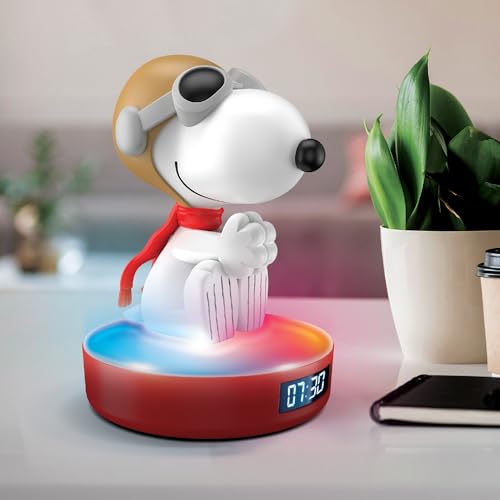 Réveil Snoopy Peanuts idée cadeau idéale horloge LED USB multicolore - 4