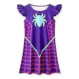 Byriady Girl Fantasy Dress Ghost Gwen Costume Dresses Toddler Round Neck Ruffle Playwear Kids Casual Clothes 2-7 Years