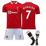 2022 Neu Rot Fußball Trikot Set Heimtrikot Nr.7/10/11/18/6 Kinder/Erwachsenen 22/23 Fußballtrikot mit Socken Jungen/Herren Football Jersey