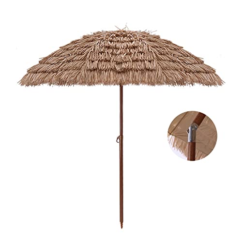 Sombrilla Hawaiana de 180 cm con altura ajustable y 8 varillas resistentes
