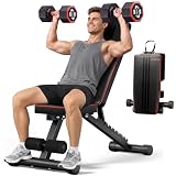 YOLEO Adjustable Weight Bench, 330lbs 7 Level Foldable Workout Bench Incline/Decline Utility Exercise Bench Ab Bench for Home Training Weight lifting Sit up