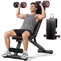 YOLEO Adjustable Weight Bench, 330lbs 7 Level Foldable Workout Bench Incline/Decline Utility Exercise Bench Ab Bench for Home Training Weight lifting Sit up