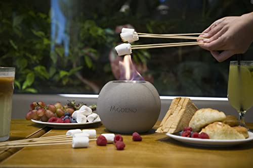 Bio Ethanol Fireplace Smokeless Portable Concrete Mini Tabletop Fire Pit Bowl Pot For Indoor Outdoor Garden Decor, 6.57In X 6.57In X 5.2In, Grey #TOP4