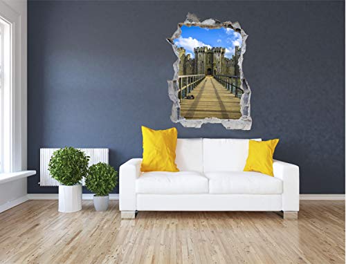Burg Mittelalter Ritter Brücke Wandtattoo Wandsticker Wandaufkleber E0351 Größe 67 cm x 90 cm – Bild 3