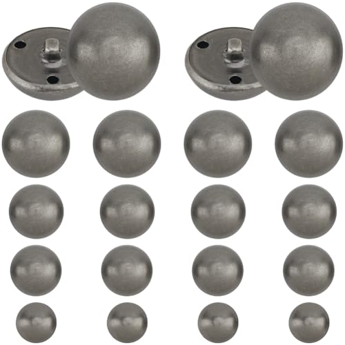 Cabodyals 40Pcs Silver Brass Half Round Metal Buttons