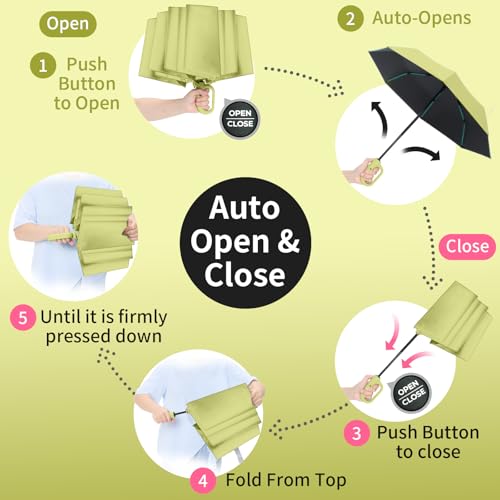 KESHEYOUXUAN Compact Automatic Folding Travel Umbrella — view 5