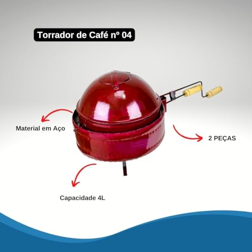 Torrador De Café Bola N° 4 Para Fogão À Lenha