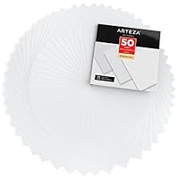 ARTEZA Self Adhesive Vinyl Sheets, 12 x 12 Inches, Pack of 50, Matte White, Waterproof and Easy to Weed and Cut, SAV for DIY Projects