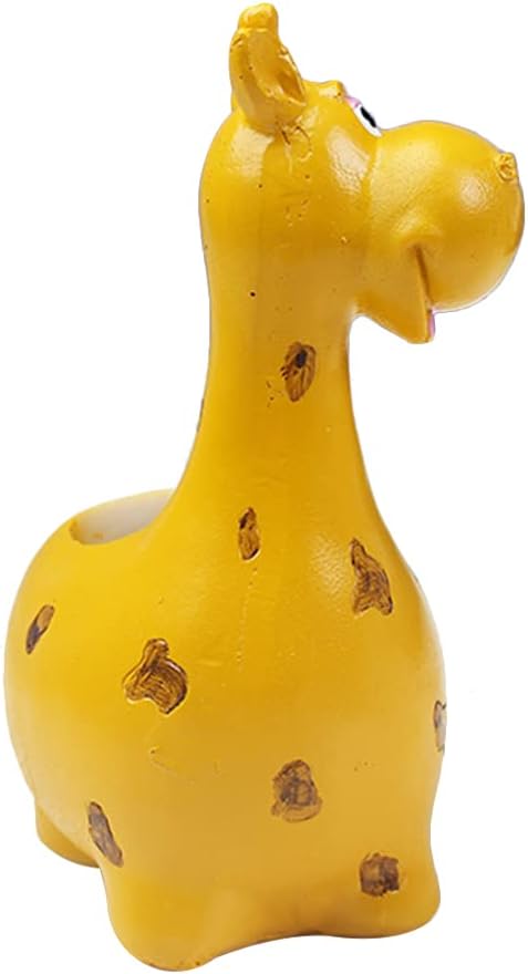 HEALLILY Animal Succulent Planter Pot Ceramic Hippo Giraffe Succulent Planter Flower Pots Plant Bonsai Holder Animal Flower Container Desktop Flower Vase Pen Holder Table Art Statue - Image 3