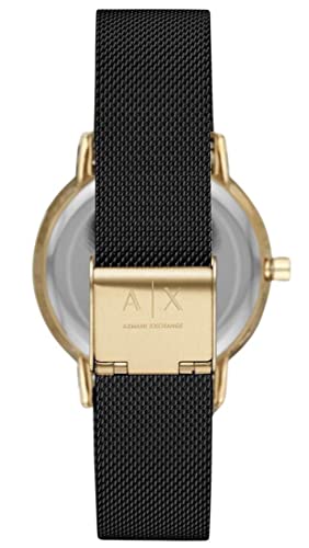 Armani Exchange Women's Black Stainless Steel Mesh Strap Watch (Model: Ax5548) #TOP1