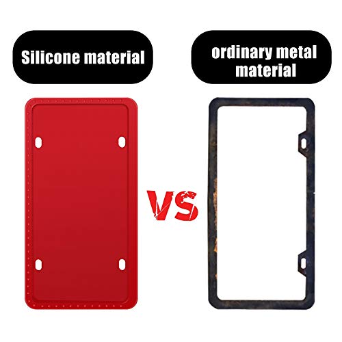 LivTee Silicone License Plate Frame Covers, Red #TOP30
